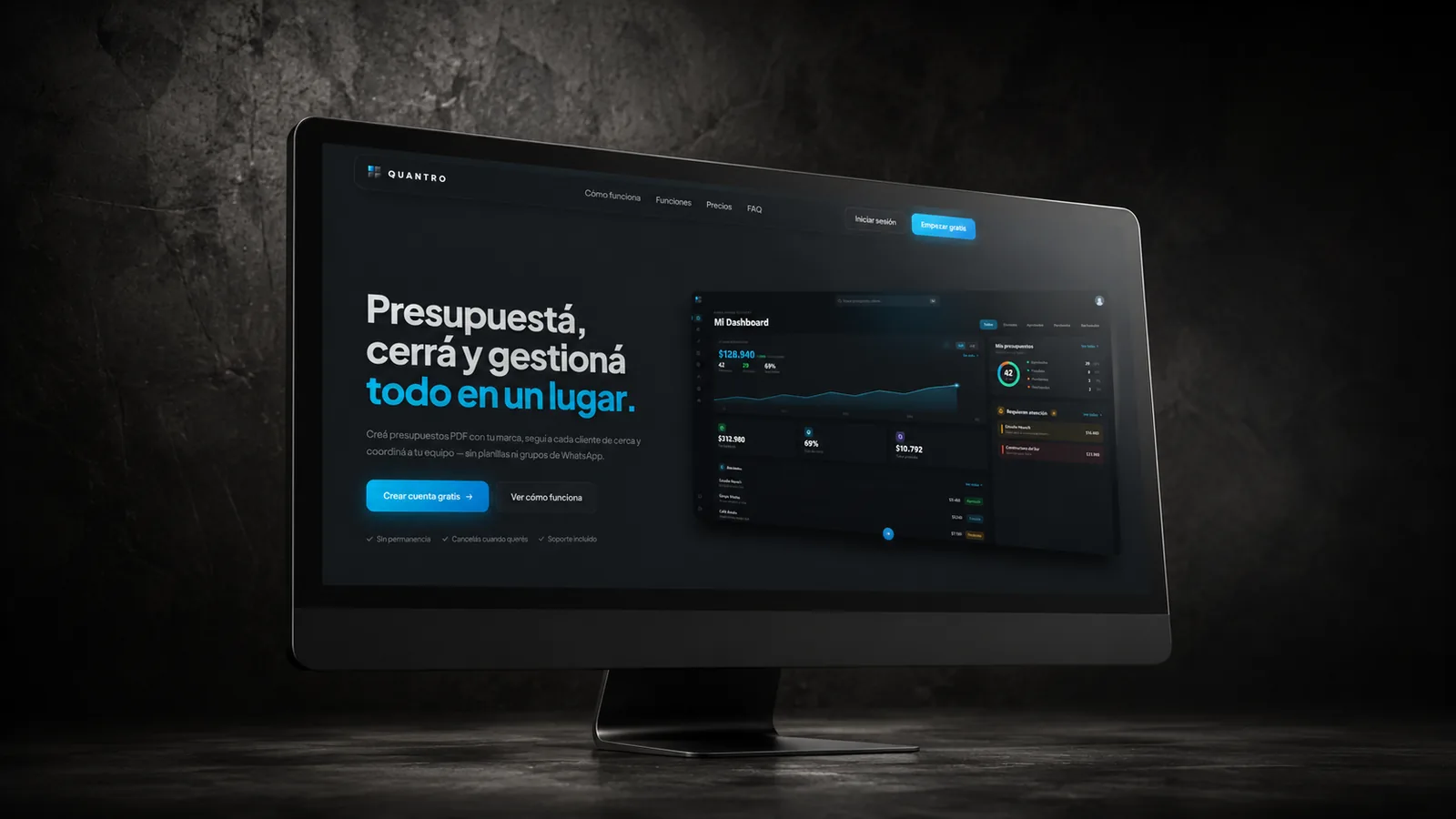 Quantro — Aplicación Web diseñado y desarrollado por Suitwolf
